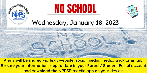 No School, Wednesday, January 18, 2023