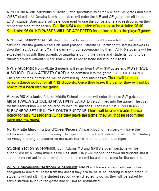 UPDATED SPECTATOR GUIDELINES
