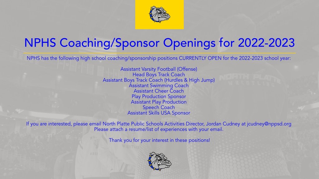 Coach/Sponsor Openings