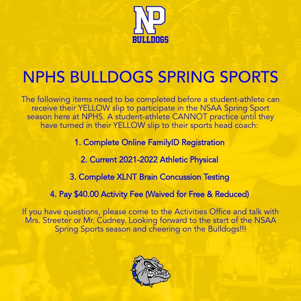 Spring Sports Checklist 