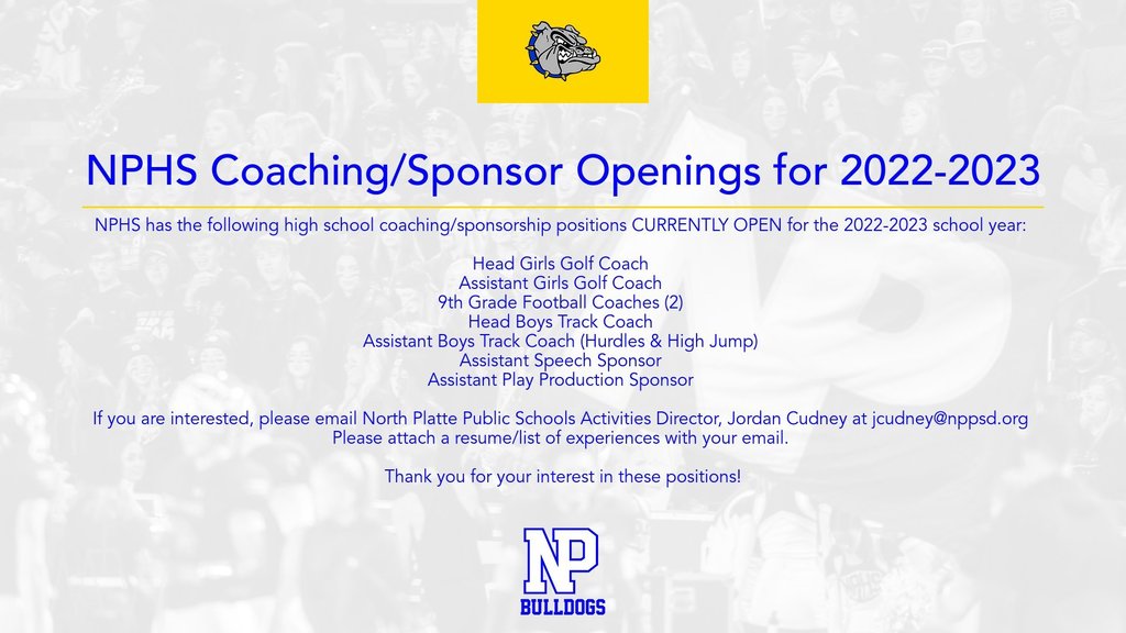 Coach/Sponsor Opening 