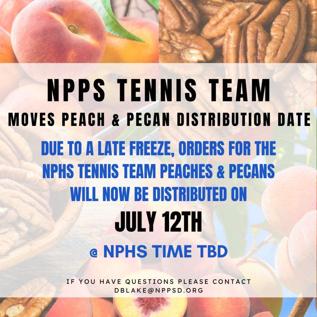 NPPS Tennis Team Moves Peach & pecan Distribution Date to July 12th