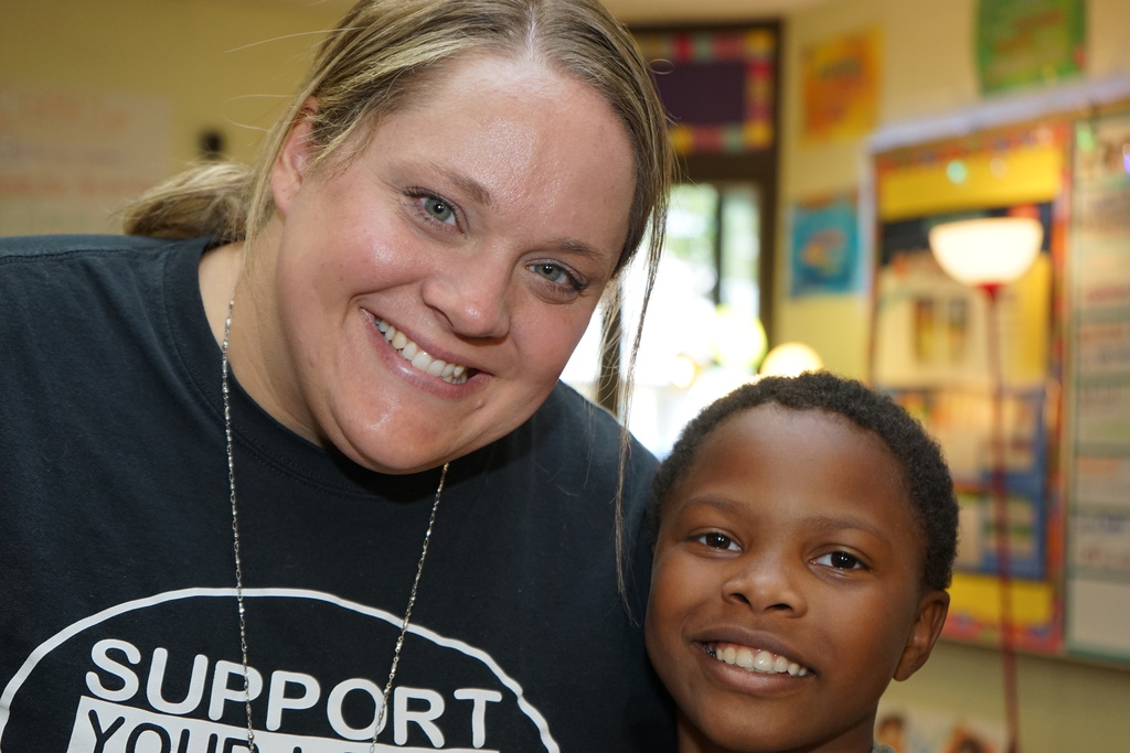 Jefferson Elementary Teacher and Student Smiling