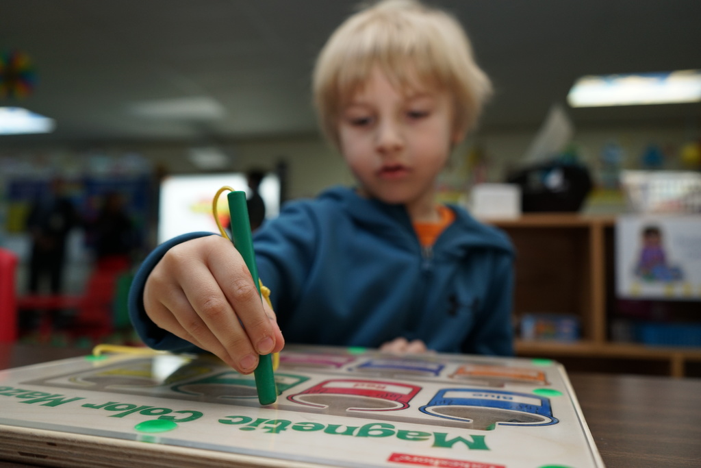 Osgood PK students learning through play.